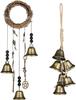 Magic Witch Bells Hangers - Handmade Protection Wreath, Wind Chimes for Home Door, Doorknob Decor, Witchcraft Accent with Guardi