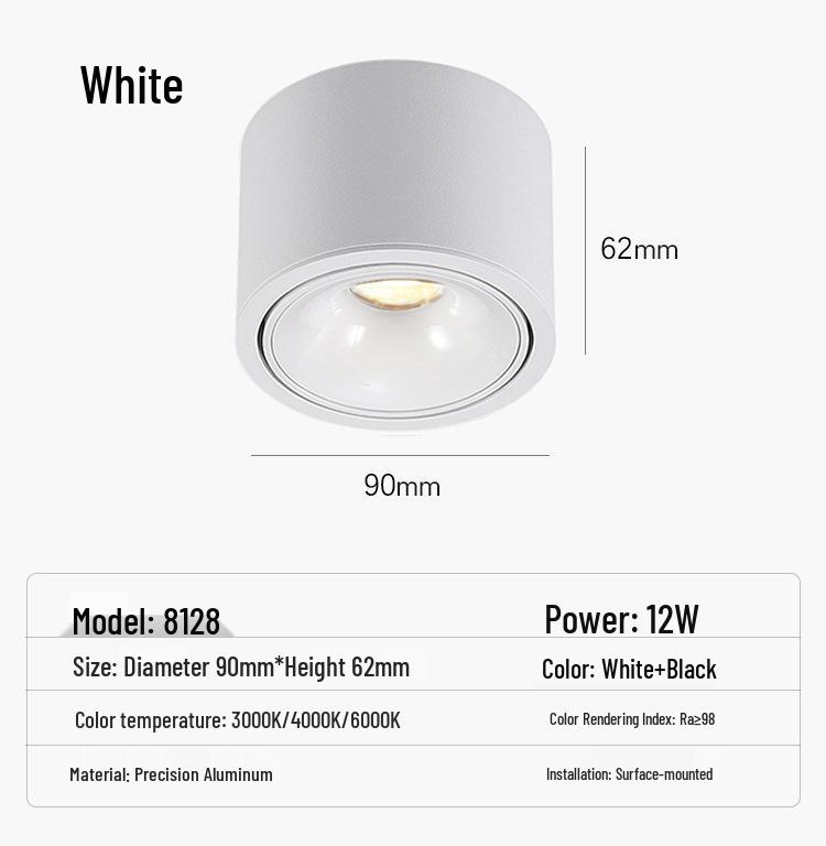 Ultra-Thin Adjustable Anti-Glare Ceiling Spotlight - No Punching Needed