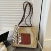 New Trendy Woven Shoulder Women's Bag Winter Fashion Straw Leisure Tote Bag Handbag