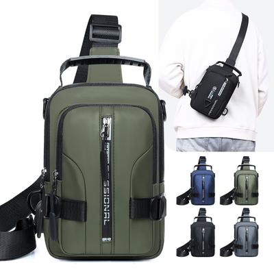 Multifunction Crossbody Bag Men USB Charging Chest Pack Short Trip Messengers Chest Bag Waterproof Large Capacity Shoulder Bag