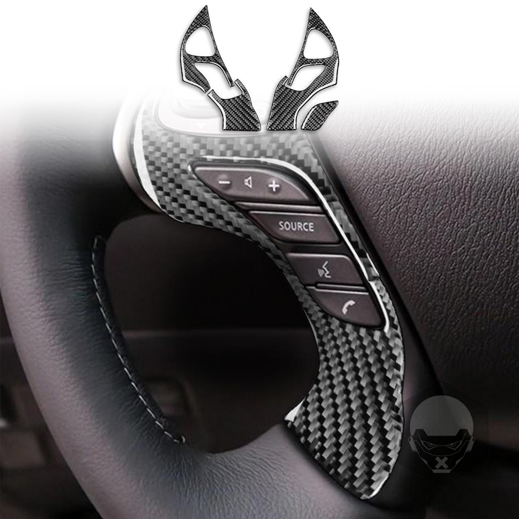 Real Carbon Fiber Car Accessories Driver Wheel Button Panel Trim Cover Soft Sticker For Infiniti JX 2013 QX60 2014 2015 2016