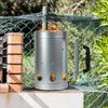 Seau à charbon en acier inoxydable avec poignée ergonomique antidérapante, robuste, portable, pour le camping en plein air