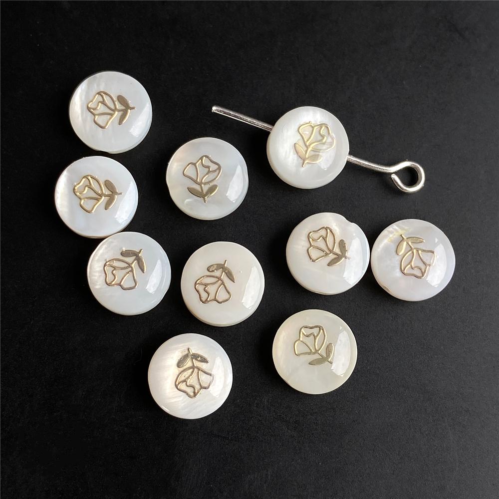 Shell Bronzing Moon Star Hearts Bead Charm Round White Freshwater Pearl of Shell Bead for Jewelry Making Diy Necklace Accessory