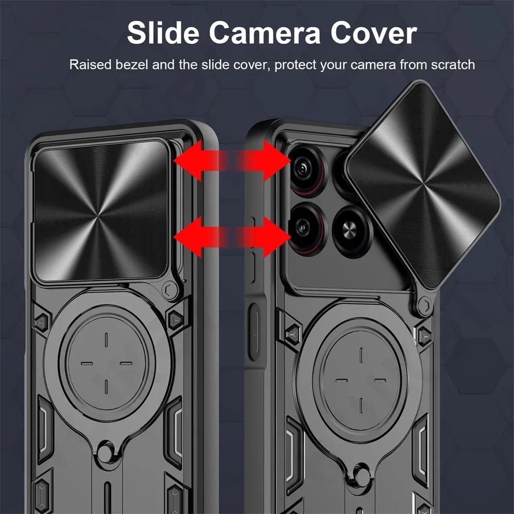 Case For Motorola Moto Edge 60 50 Pro Fusion 40 30 Neo Pro G15 G84 G54 Magnetic Rota Camera Slide Protector Ring 360 Stand Cover
