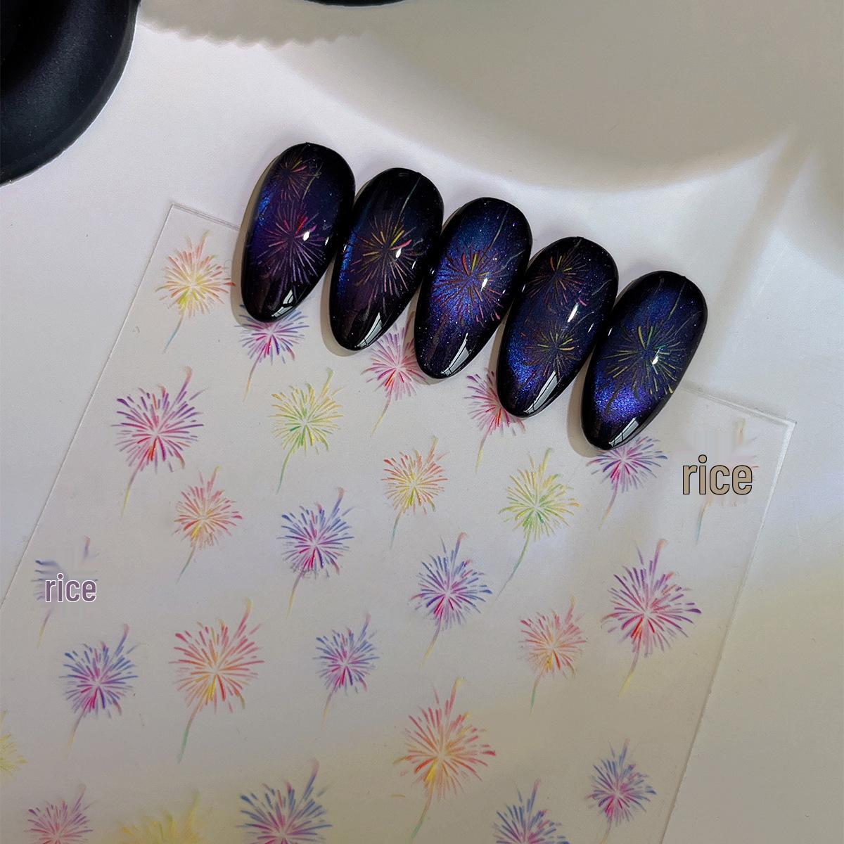 

YITU Ant Map Fireworks Gradient Nail Stickers - Thin, Tough, Adhesive (YT4483)