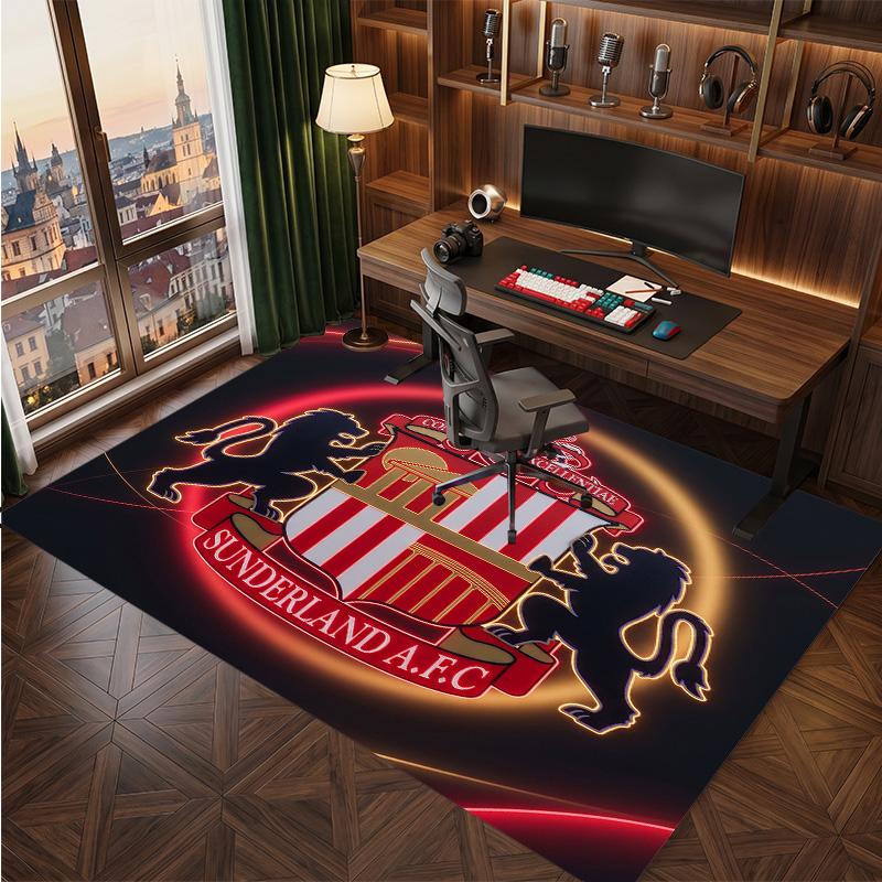 Tappeto in Velluto di Cristallo con Stampa del Sunderland Football Club, Comodo Assorbente d'Acqua Antiscivolo Tappeto per Pavimenti Interni