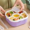 Portable Children Lunch Box Large Capacity Microwaveable Bento Box with Dip Box Food Storage Container