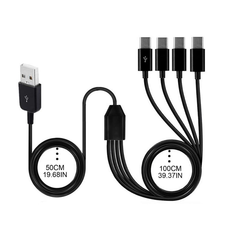 USB Type C Splitter Charging Cable 4 in 1 Multi Charging Cable USB to 4x Type C Splitter Data Sync Cord USB C Cable