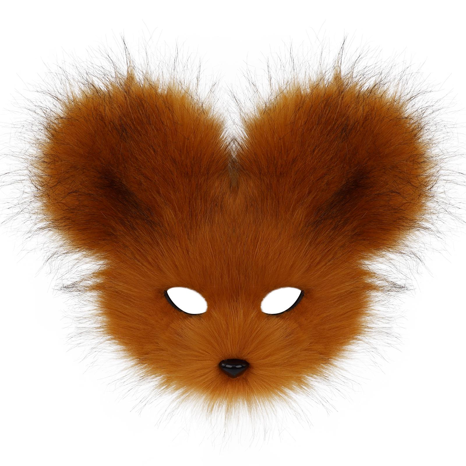 

Faux Fur Animal Mouse Mask Plush Half Face For Masquerade Carnival Party Costume Accessories