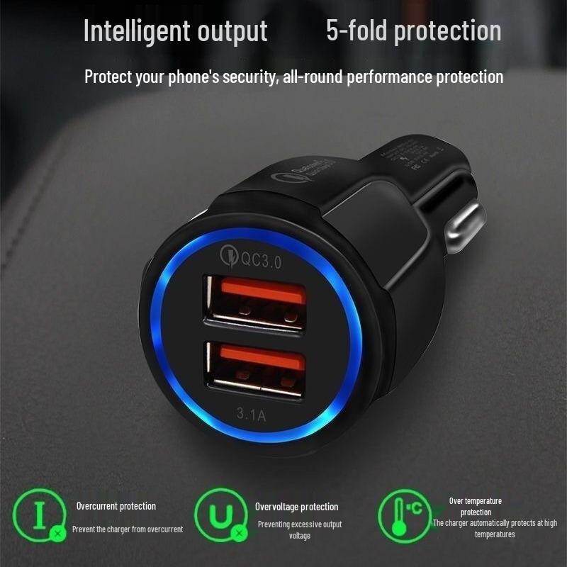Bowling 3.1A & QC3.0 Dual USB Fast Car Charger for Basic Models