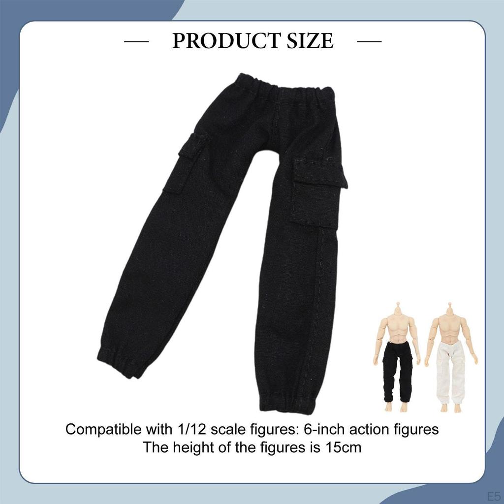 1/12 Action Figure Pants Doll Clothes Cargo Loose Fit Trendy Workwear for Collectible Model 6