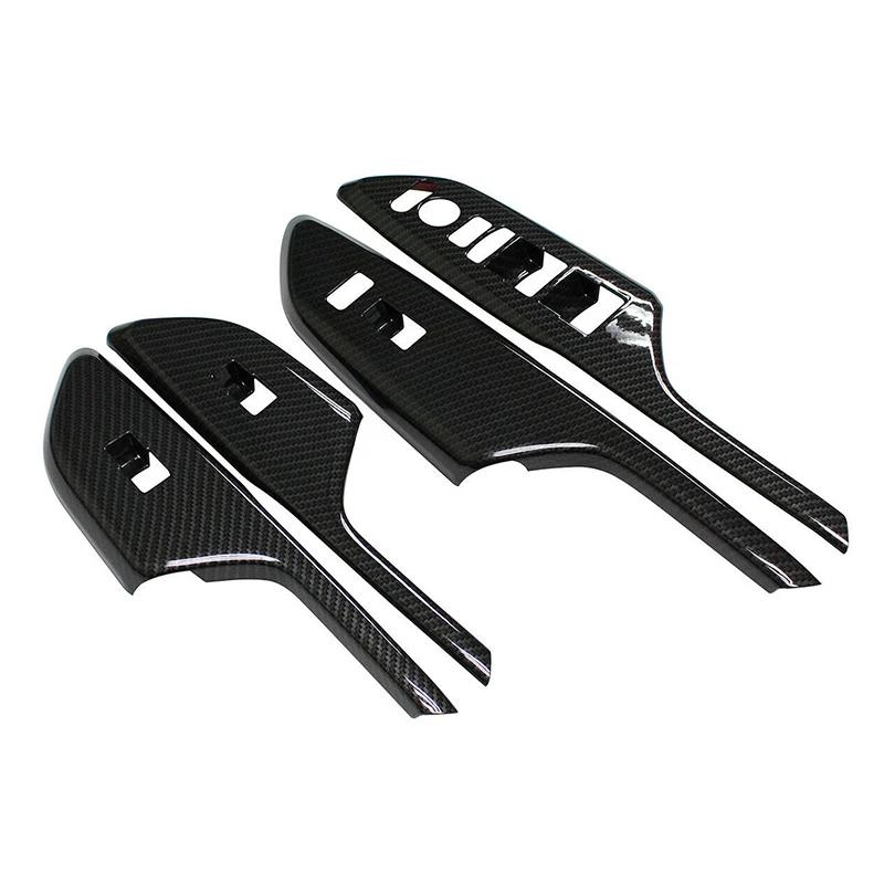 4 Stück für Honda Civic 2016–2020 Autofensterschalter-Abdeckung, Verkleidung, Carbon-Look, Aufkleber, Auto-Innenausstattung