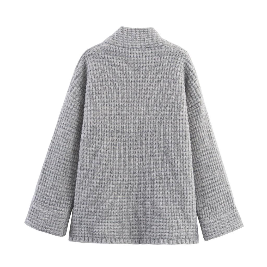 Autumn/Winter Women's European-Style Double-Breasted Knit Sweater Coat