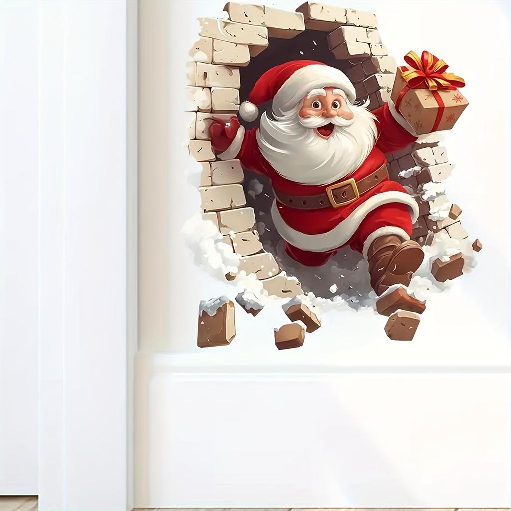 1pc Santa Claus Wall Decal - Removable Christmas Sticker, Suitable for Living Room and Home Decor,Easy To Install Room Decor