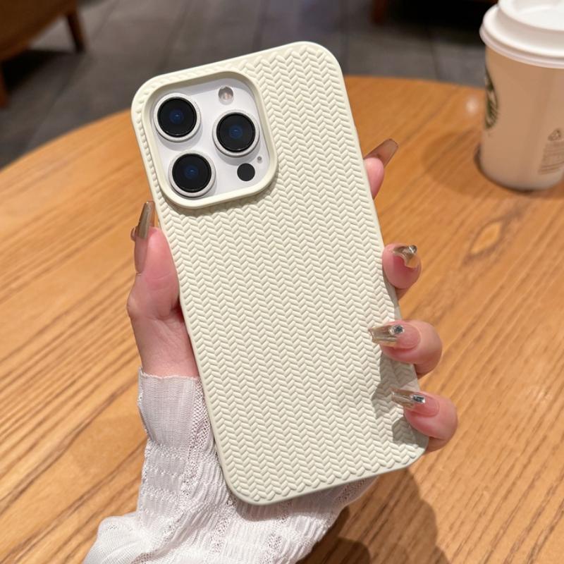 Soft Shockproof Knitting Texture Phone Case For iPhone 16 15 14 13 12 11 Pro Max X XS XR 8 7 Plus SE Silicone Bumper Back Cover