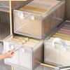 Cesto Pieghevole Trasparente in Rete PVC per Conservazione Vestiti con Supporto in Telaio d'Acciaio
