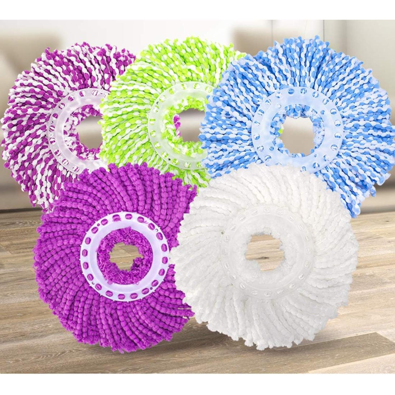 

5 Replacement Mop Micro Head Refill for 360° Spin Magic Mop-Microfiber Replacement Mop Head-Round Shape Standard Size разноцветный