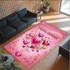 Hearts Theme Crystal Velvet Floor Rug Personalized Custom Name Text Warm Carpet Home Decoration