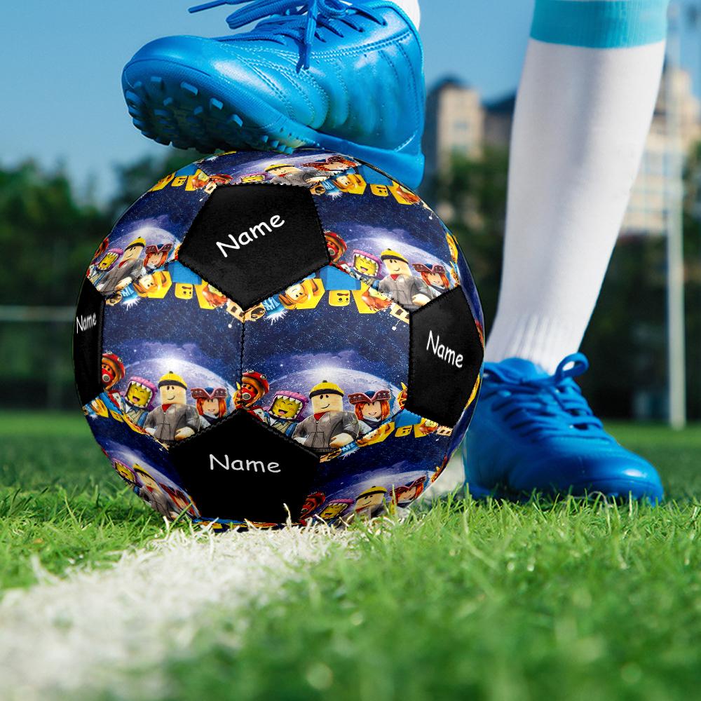 Pallone da Calcio Taglia 5 Tema Roblox con Nome Personalizzato, Adatto Sia per Partite Indoor che Outdoor, un Regalo Adatto a Tutti.