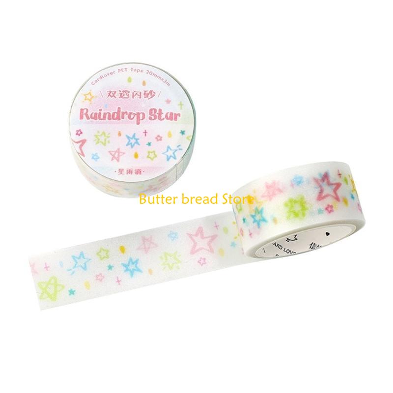 W89C Scrapbooking Background Tape 20mmx3m Aesthetic Masking Tape for Journal Planner