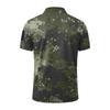 Men Tactical Polo Shirt with Hook and Loop Patch Short Sleeve Digital Print Turn Down Collar Loose Fit Outdoor Quick Dry Top