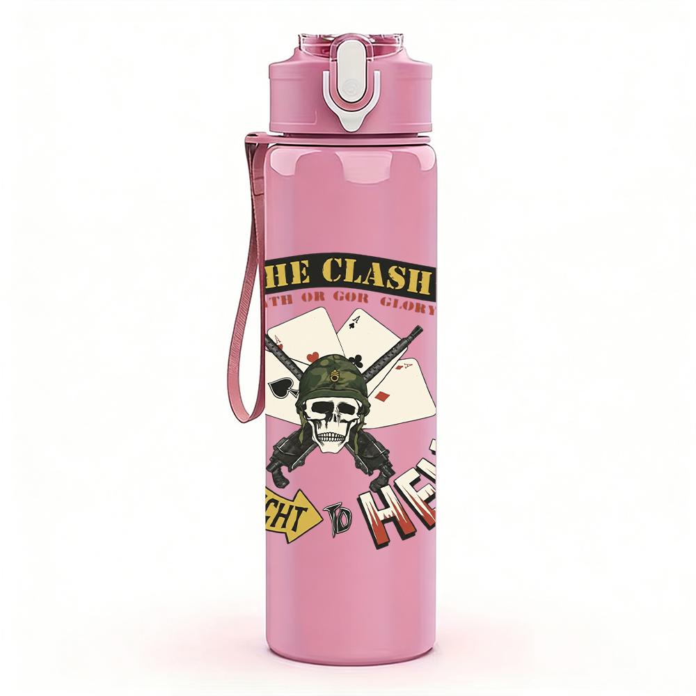 1PC Western Cowboy Hat Ornate Emblem Print 750ml Portable Sports Water Bottle Leakproof Gym Outdoor Travel Drink Cup