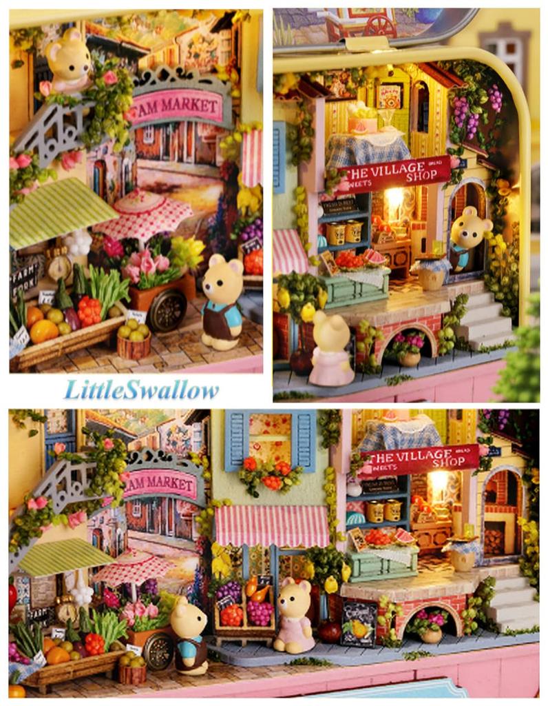 Little Swallow Miniature Handmade Kit Dollhouse Toy DIY Hobby Gift Box Tin (Lucky Market)