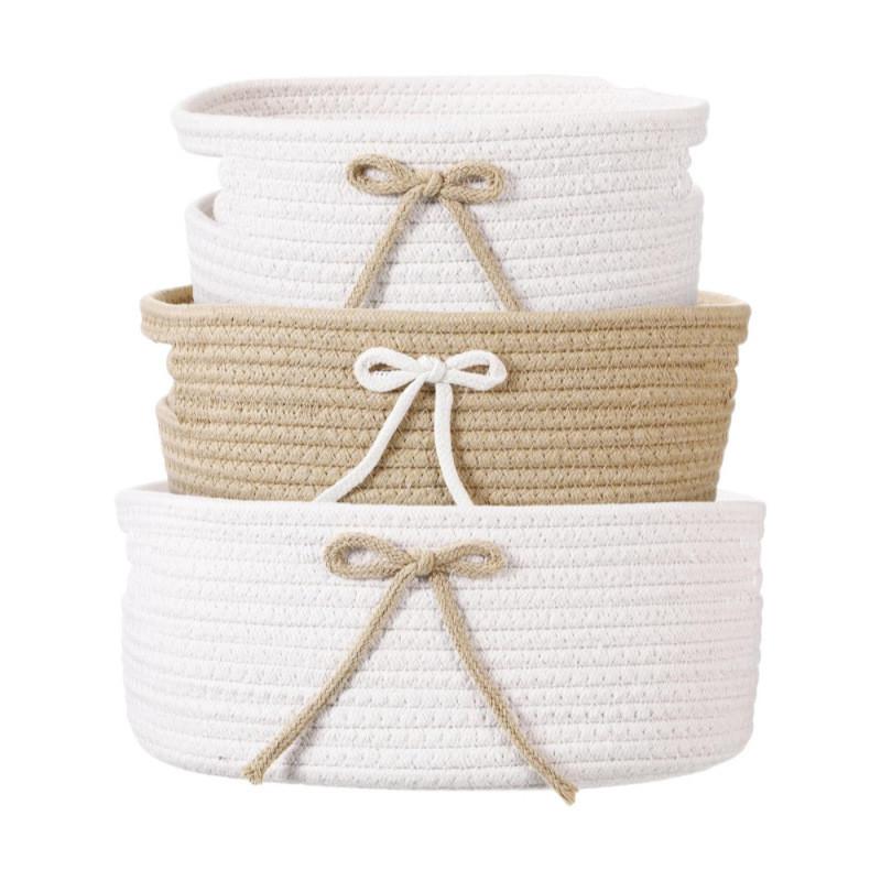 Modern Minimalist Storage Basket With Cotton Rope Handles For Home Organization And Gift Use