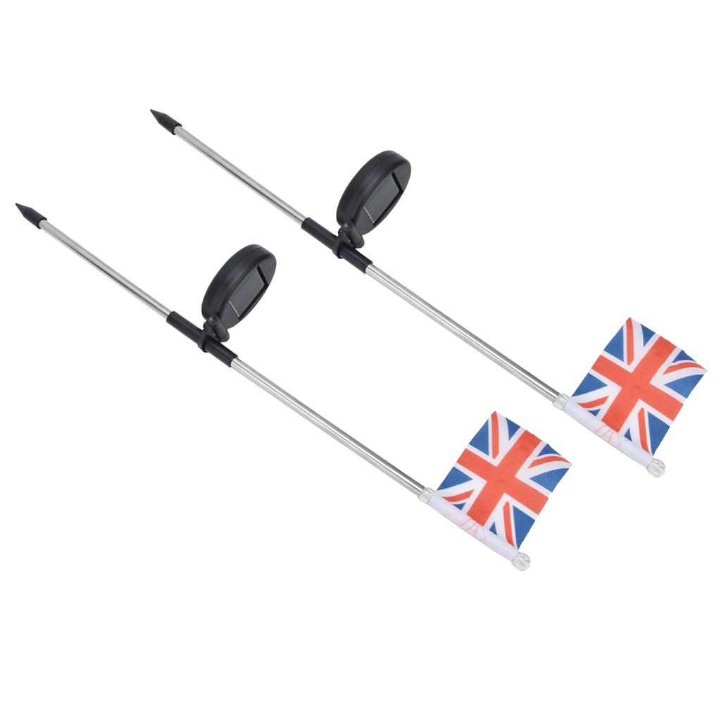 2PCS Solar UK Flag Light LED Solar Garden Lawn Lamp for Outdoor Landscape Decoration White Light