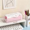 Durable Pencil Case Star Embroidery Large Capacity Pencil Pouch Soft Fluffy Swiss Roll Shape Stationery Bag School Supplies