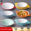 Creative Double-Ear Spicy Hot Pot Bowl - Large Imitation Porcelain Plastic for Luosifen, Maocai, Ramen, and Noodle Soups.