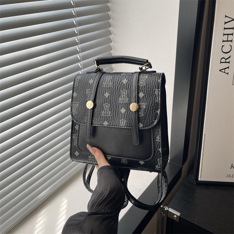 New Niche Simple Trend Student Class Small Backpack Women's Bag Retro Fashion Printed Backpack