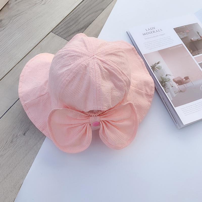 Girl's Big Eaves Sun Hat Bonnet Fisherman Hat Solid Color Travel Sun Protection Spring And Summer Princess Sun Hat