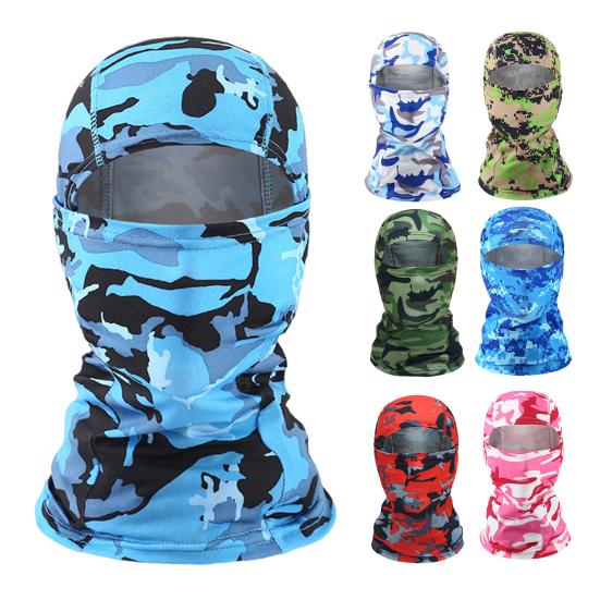 Camouflage Cycling Face Guard Neck Gaiter UV Protection Breathable Outdoor Motorcycle Helmet Liner Bandana Balaclava Neck Scarf Face Shield