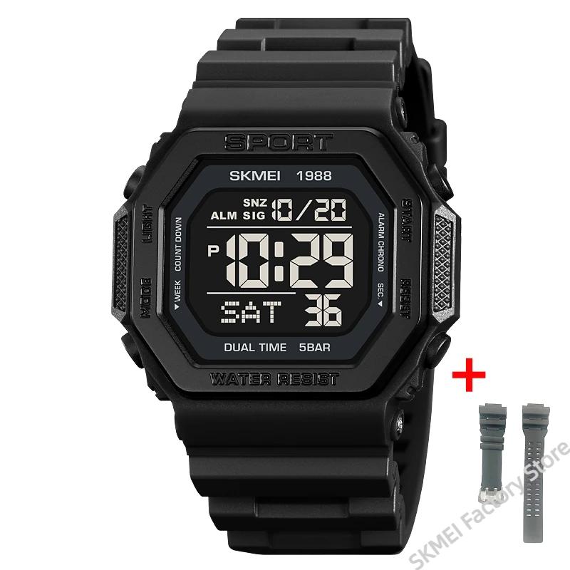 SKMEI 1988 Sports Watch for Men Digital Waterproof Waterproof Wristwatches Mens Back Light Countdown Clock 1628 Reloj Hombre