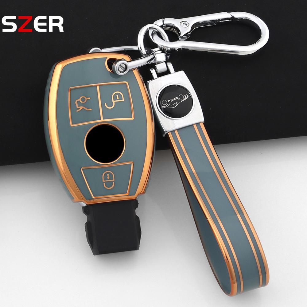 Tpu Car Key Case Shell Cover Fob For Mercedes Benz Cla Gla Glc Glk W176 W463 W251 A B C E S Class W204 W211 Accessories