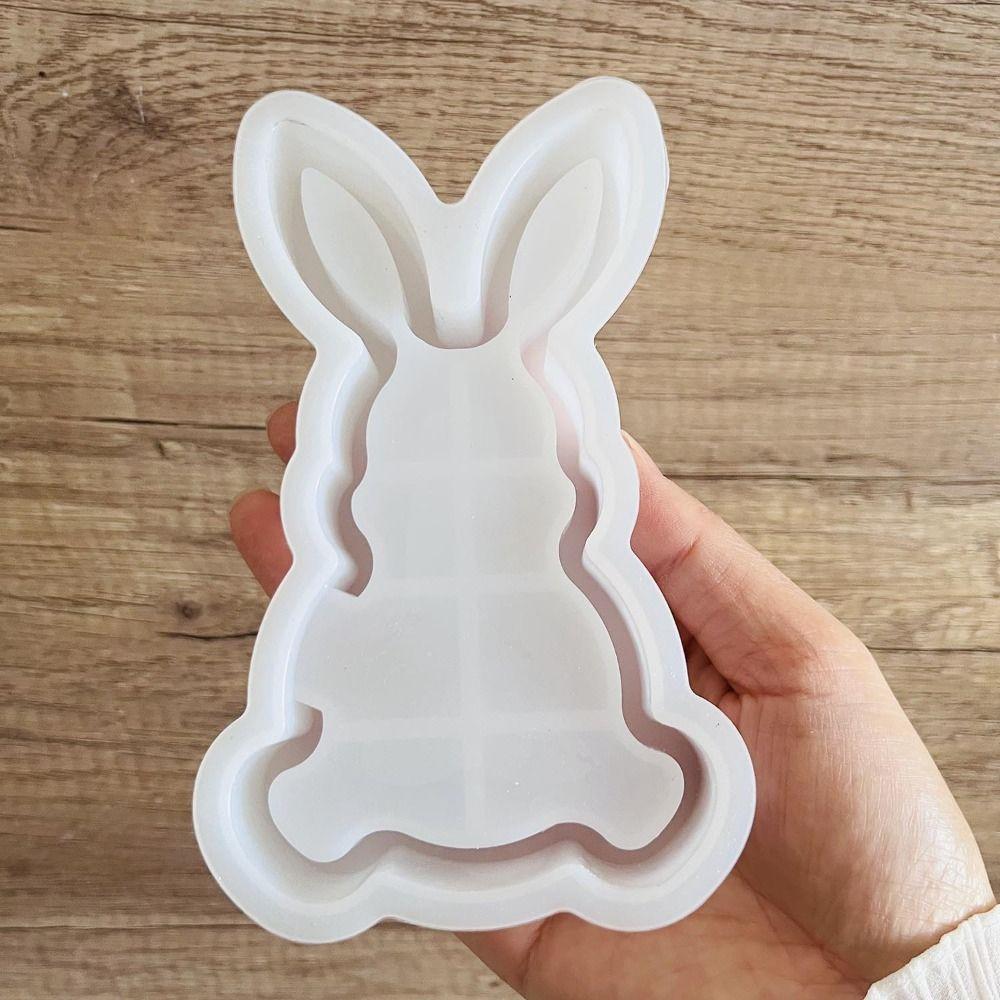 Hollow Bunny Plaster Drop Glue Mold Cartoon Rabbit Lamp Box Mold  Easter Ornament