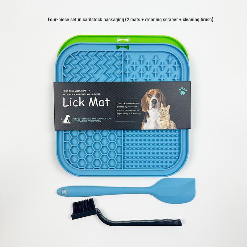 Silicone Pet Slow Feeder Mat with Suction Cup - Non-slip Licking Plate for Dogs and Cats