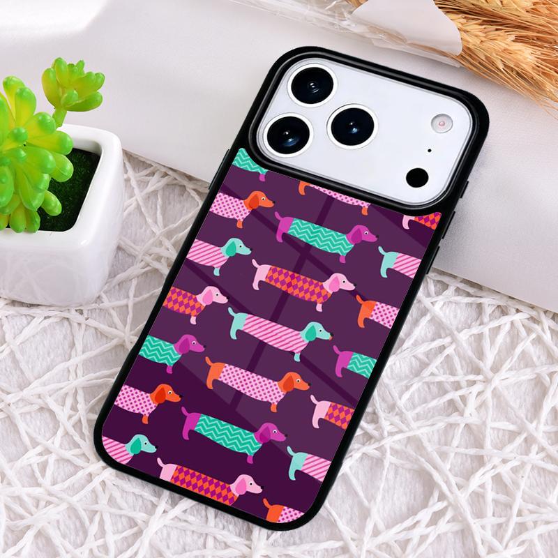 Dachshund And Flower Phone Case for iPhone 17 Air 16 15 11 12 14 13 Pro Max Shockproof Cover