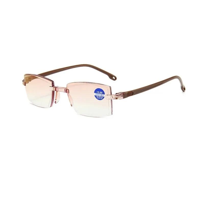

Retro Rimless Reading Eyeglasses Men and Women Presbyopia Eyeglasses Anti-blue Light Eyeglasses Diopter +1.00 To +4.00 2.5