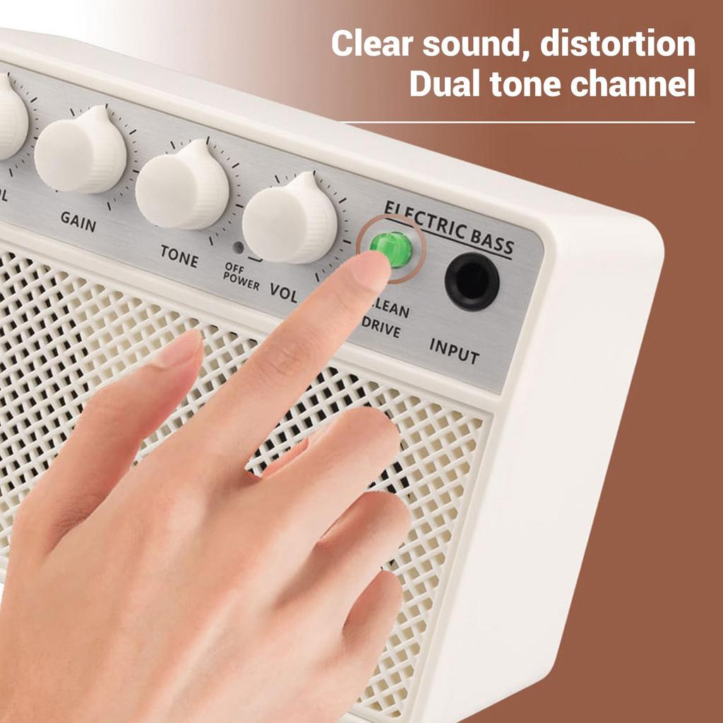 KOKKO KB-10 Bass Amplifier Portable Mini Audio 10W Mini Bass Amplifier Portable Rechargeable Bass Guitar Practice Amplifier