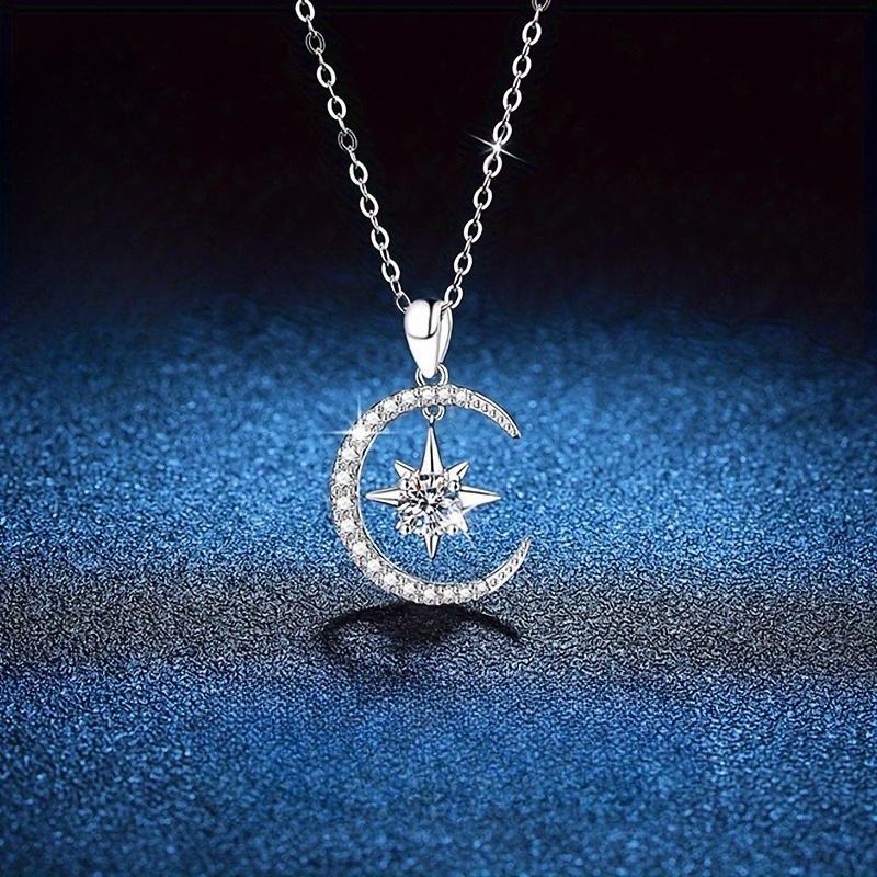 Elegant Crescent Star Pendant Necklace, Suitable for Daily Wear At Parties and Weddings, Bridesmaids' Mother's Day Birthday