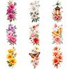 9 Stück Blumen Temporäre Tattoos für Männer Frauen Pflanze Narzisse Rose Pfingstrose Fake Tattoo Aufkleber Wasserdicht Körper Arm Tattoo Aufkleber
