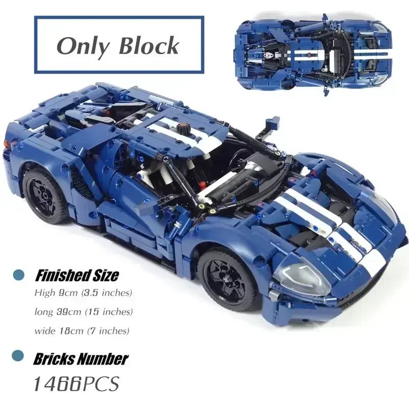 

Новий 1466 шт. Технічний 42154 Будівельні блоки Синій GT Гоночний автомобіль Збірка MOC Модельний набір Транспортний засіб DIY Збірна іграшка Подарунок на день народження для дорослих Blue GT NO BOX