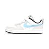 Court Borough Low 2 KSA Hook and Loop Low Top Skateboard Shoes Gray White Blue Children Aged 3 7 Years Old DC0477-100
