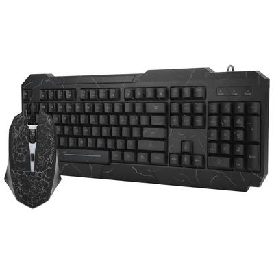 Wired Keyboard and Mouse Set Mechanical Cracked Character Illuminated Gaming AccessoriesD620