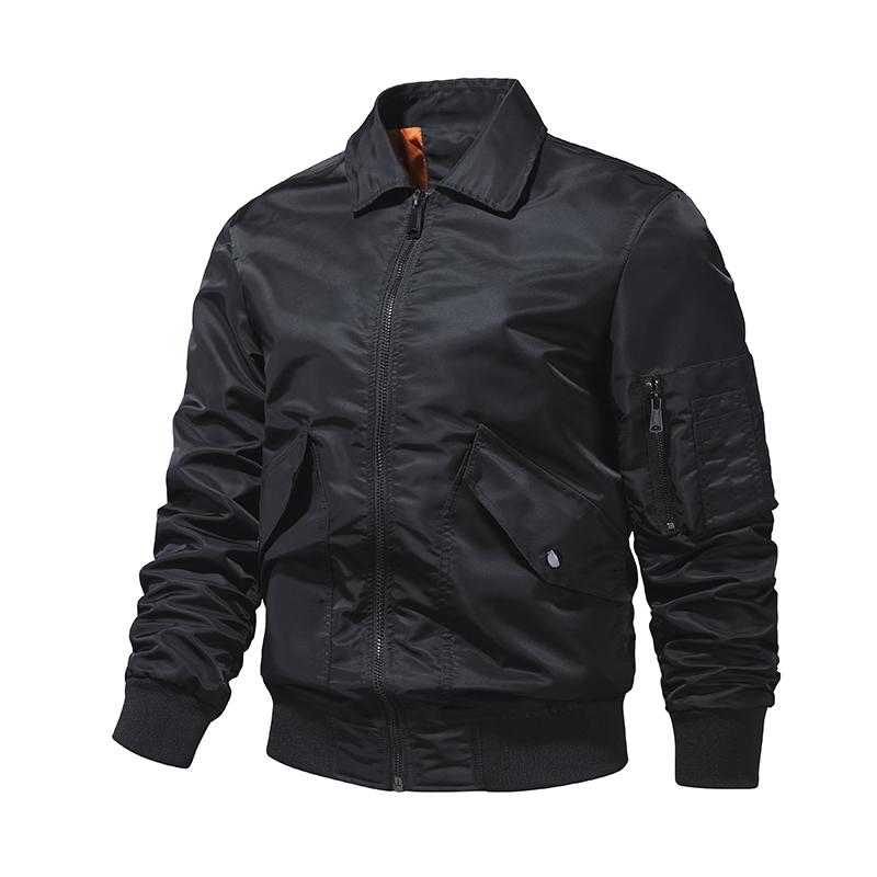 

Air Force MA1 Pilot Jacket Men s Autumn and Winter Solid Color Windproof Warm Baseball Jacket Oversized Men s Workwear XXL чёрный