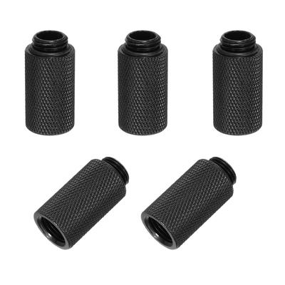 Uxcell Male-to-Female Extension Fitting for PC Water Cooling Systems, G1/4 X 30mm, Black, 5-Pack