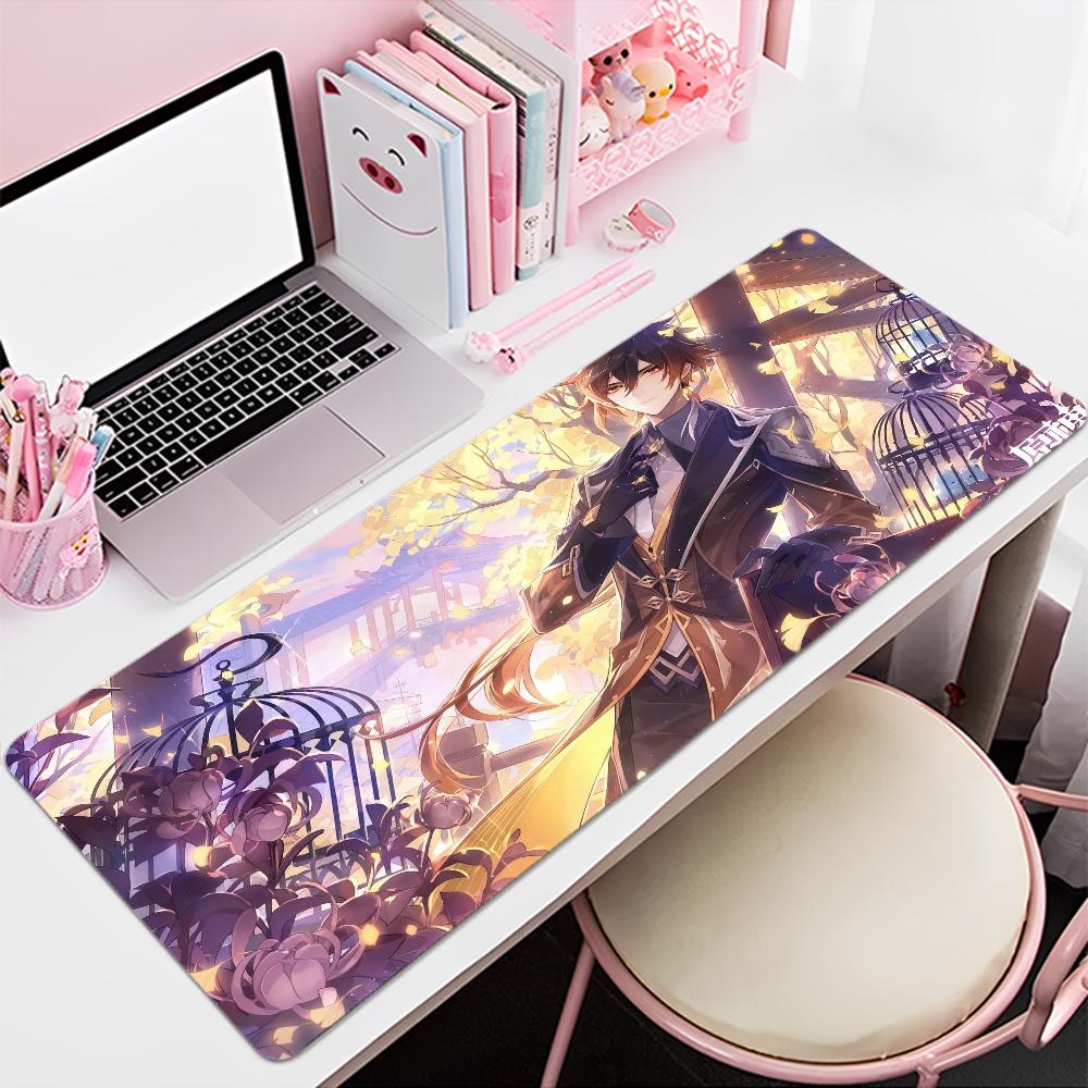 Zhongli Genshin Impact Mauspads Benutzerdefinierte Skins Cartoon Anime Gaming Mauspads Tastatur Mauspads Schreibtischmatten Zubehör Mädchen Schlafzimmer