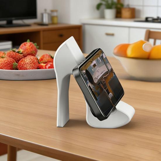 Shoe Phone Holder 3D Printed High Heel Shoe Shaped Cell Phone Display Stand for Home Office Desk Table